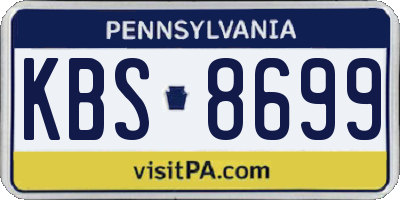PA license plate KBS8699