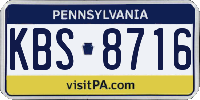 PA license plate KBS8716