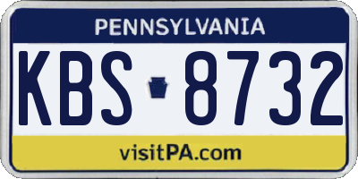 PA license plate KBS8732