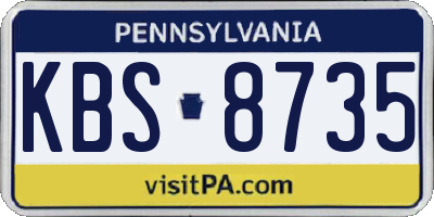 PA license plate KBS8735