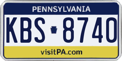PA license plate KBS8740