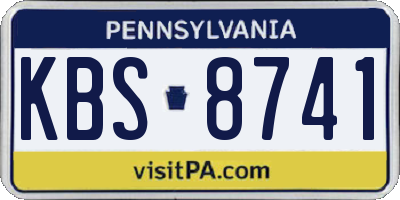 PA license plate KBS8741