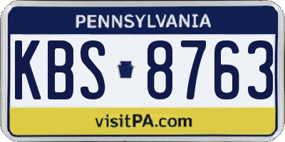 PA license plate KBS8763