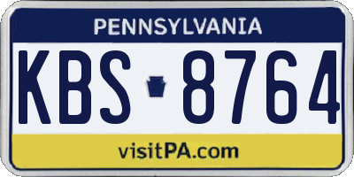 PA license plate KBS8764
