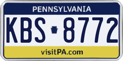 PA license plate KBS8772