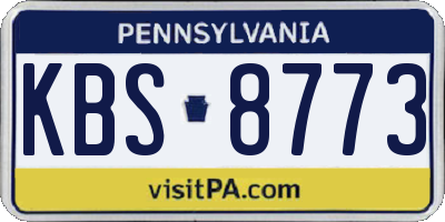 PA license plate KBS8773