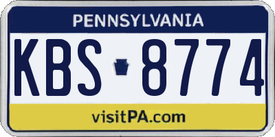 PA license plate KBS8774