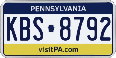 PA license plate KBS8792