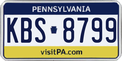 PA license plate KBS8799