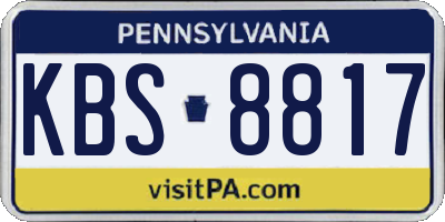 PA license plate KBS8817