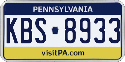PA license plate KBS8933