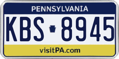PA license plate KBS8945