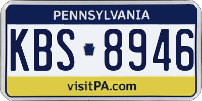 PA license plate KBS8946