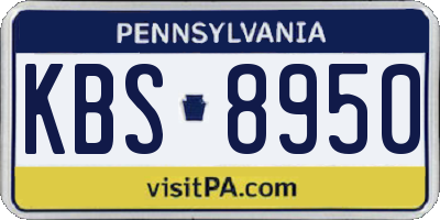 PA license plate KBS8950