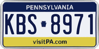 PA license plate KBS8971