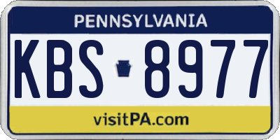 PA license plate KBS8977