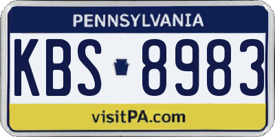PA license plate KBS8983