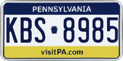 PA license plate KBS8985