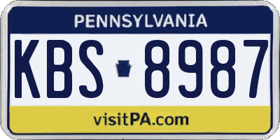 PA license plate KBS8987