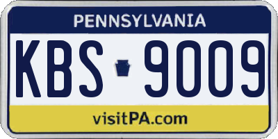 PA license plate KBS9009