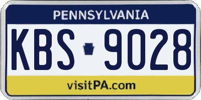 PA license plate KBS9028