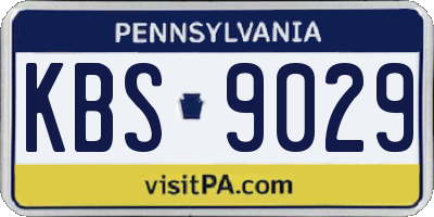 PA license plate KBS9029