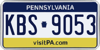 PA license plate KBS9053