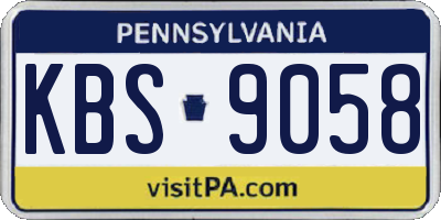 PA license plate KBS9058