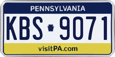 PA license plate KBS9071