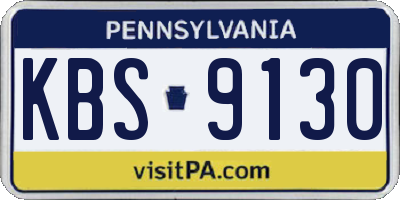 PA license plate KBS9130