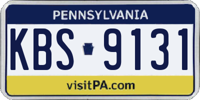 PA license plate KBS9131