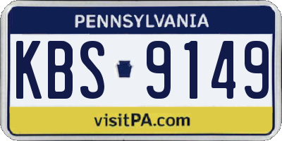 PA license plate KBS9149
