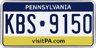 PA license plate KBS9150