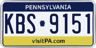 PA license plate KBS9151