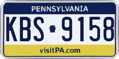 PA license plate KBS9158