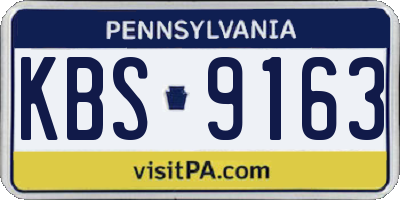 PA license plate KBS9163