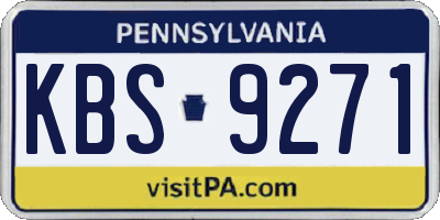 PA license plate KBS9271