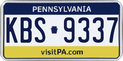 PA license plate KBS9337