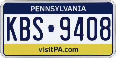 PA license plate KBS9408