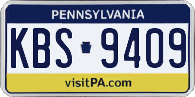 PA license plate KBS9409
