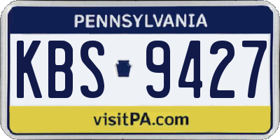 PA license plate KBS9427