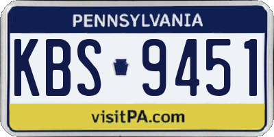 PA license plate KBS9451
