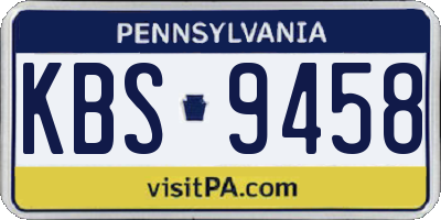 PA license plate KBS9458