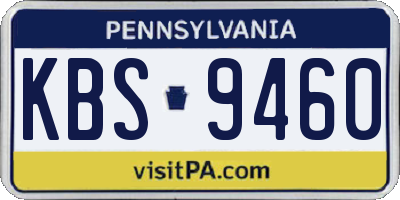 PA license plate KBS9460