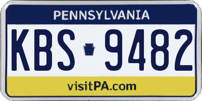 PA license plate KBS9482