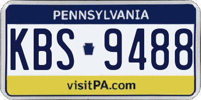 PA license plate KBS9488