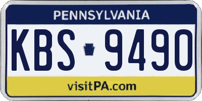 PA license plate KBS9490