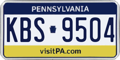 PA license plate KBS9504
