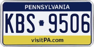 PA license plate KBS9506