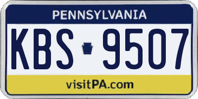 PA license plate KBS9507